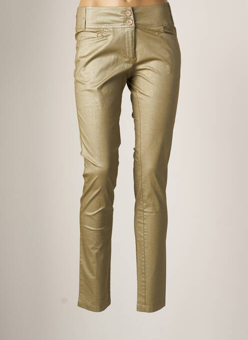 Pantalon slim verde AVENTURES DES TOILES femeie