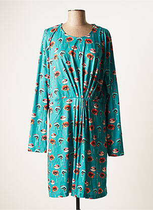 Rochie midi imprimeu fantezie mâneci lungi verde SMASH WEAR femeie