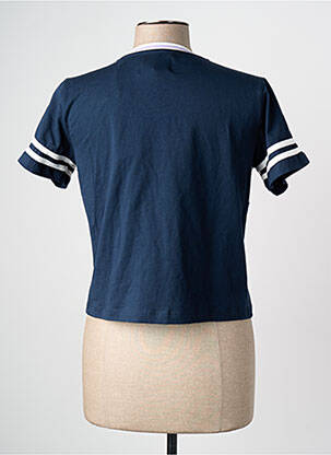 Tricou guler în v mâneci scurte albastru CEMI femeie