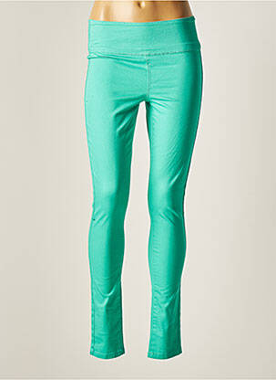 Pantalon slim verde PIECES femeie