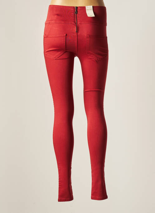 Pantalon slim roșu PIECES femeie