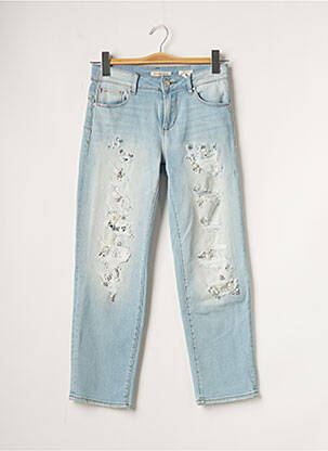 Blugi cu croială dreaptă efect uzat decolorat mărime normală albastru FRACOMINA femme