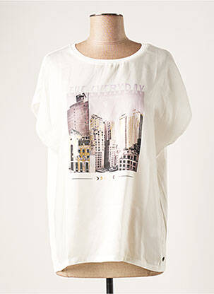 Top țesătură jersey mâneci scurte alb GARCIA femme