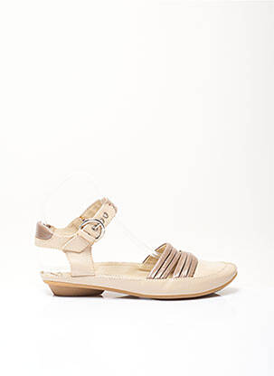 Sandale/pantofi decupați material neted toc plat până la 3 cm bej MAM'ZELLE femme