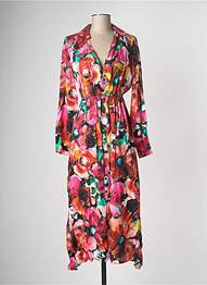 Rochie lungă mâneci lungi mâneci lungi roz ANGELA DAVIS femme