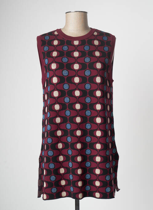 Pulover tunică guler rotund fără mâneci roșu ANGELA DAVIS femme