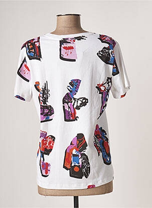 Tricou imprimeu fantezie mâneci scurte alb DESIGUAL femeie