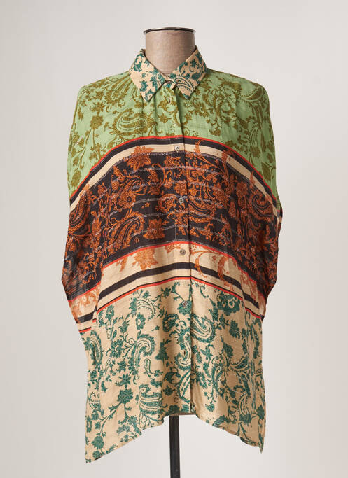 Tunică mâneci scurte verde DESIGUAL femeie