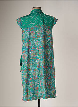 Rochie midi croială fluidă mâneci scurte verde CHATTAWAK femeie
