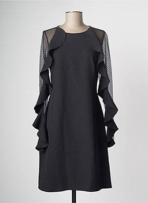 Rochie midi țesătură crep mâneci lungi negru PAUL BRIAL femeie