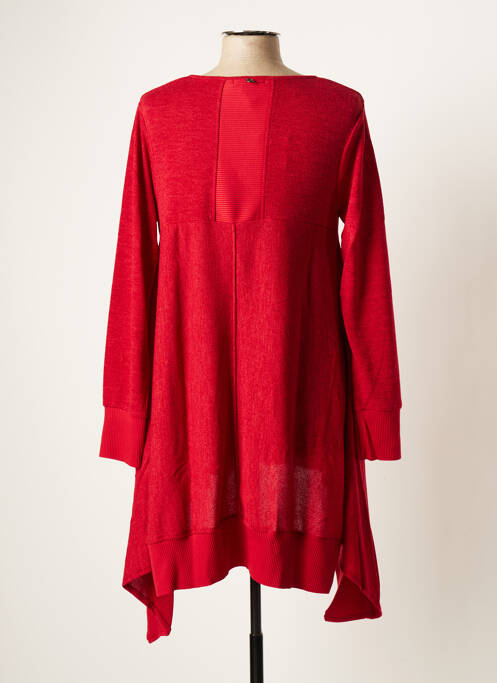 Rochie pulover țesătură melanj mâneci lungi roșu MALOKA femme