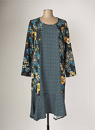 Rochie midi imprimeu floral mâneci lungi albastru G!OZE femeie