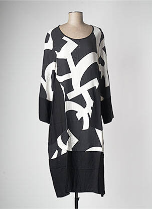 Rochie midi croială fluidă mâneci lungi negru G!OZE femeie