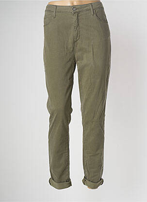 Pantalon slim elasticitate talie înaltă verde DESGASTE femme