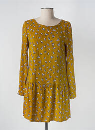 Rochie midi imprimeu fantezie mâneci lungi galben LA PETITE ETOILE femeie