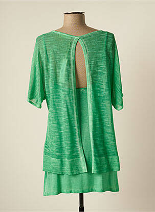 Rochie scurtă mâneci scurte mâneci scurte verde SEE THE MOON femeie
