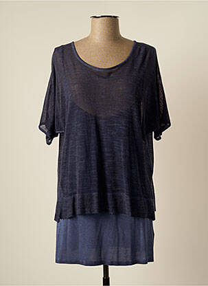 Rochie scurtă croială fluidă mâneci scurte albastru SEE THE MOON femeie