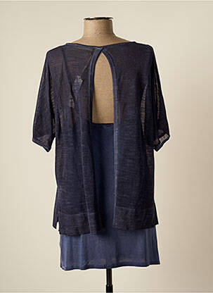 Rochie scurtă croială fluidă mâneci scurte albastru SEE THE MOON femeie