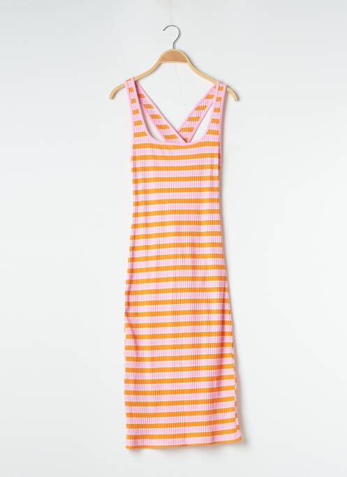 Rochie midi croială cambrată bretele subțiri portocaliu ZARA femme