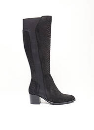 Cizme țesătură satinată toc de 4 la 6 cm negru REGARD femme