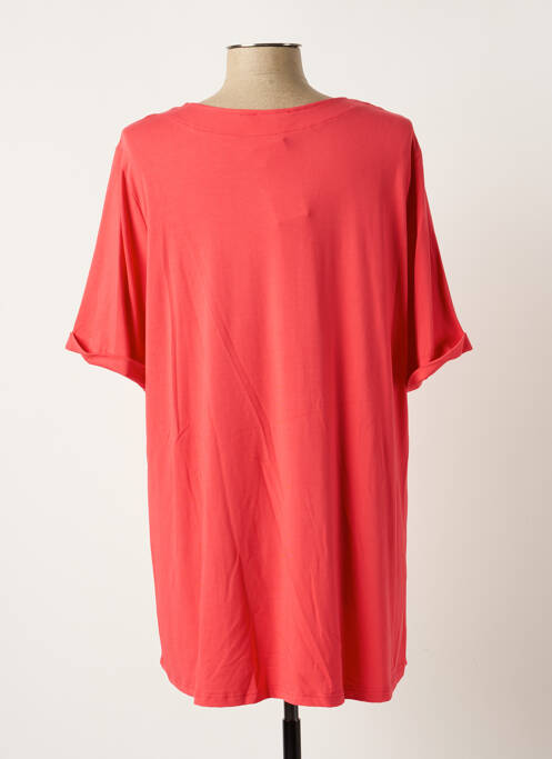 Tunică mâneci scurte roz LEAH CURVE femeie