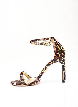 Sandale/pantofi decupați țesătură satinată toc de 7 la 9 cm maro STUART WEITZMAN femeie