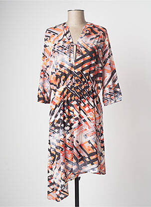 Rochie midi mâneci 3/4 mâneci 3/4 portocalie CHATTAWAK femeie