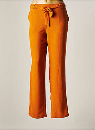 Pantalon drept elasticitate talie înaltă portocaliu TINTA STYLE femme