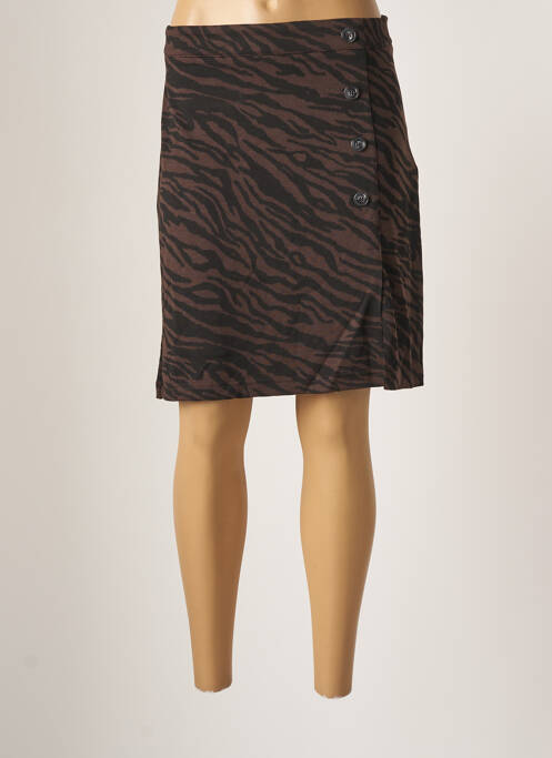 Fustă midi maro ICHI femeie