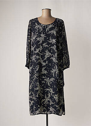 Rochie midi croială fluidă mâneci lungi albastru SIGNATURE femeie