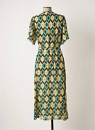 Rochie midi imprimeu fantezie mâneci scurte verde SUMMUM femeie
