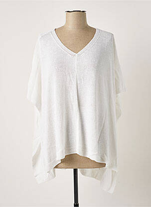 Poncho alb POLES femeie