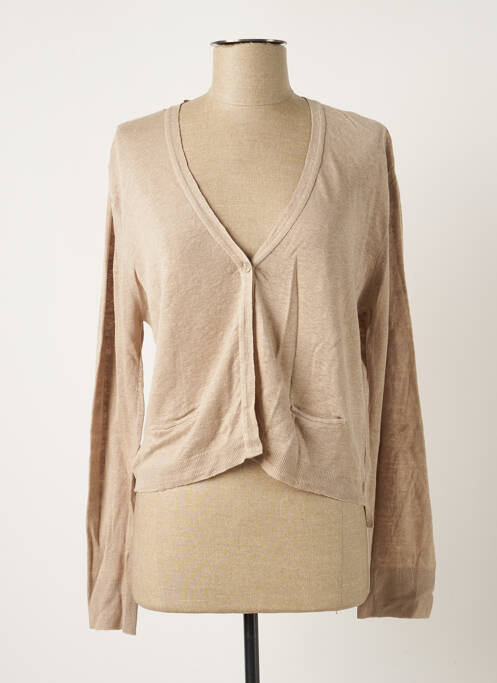 Vestă cu mâneci lungi bej POLES femeie