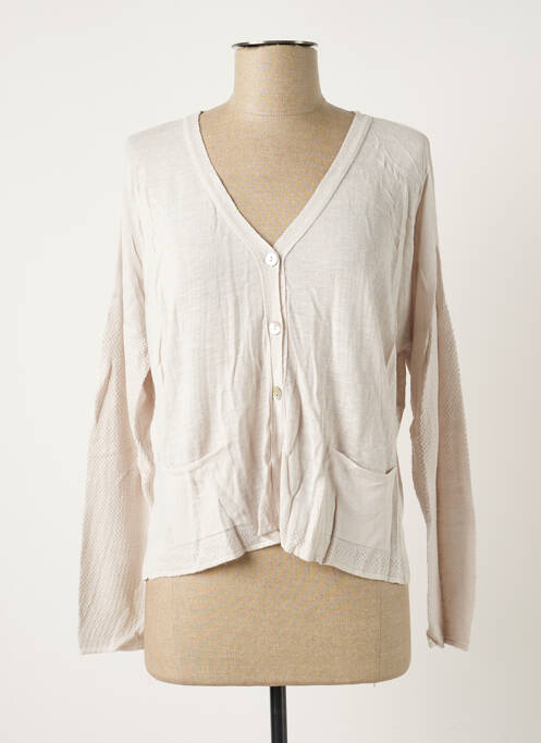 Vestă cu mâneci lungi bej POLES femeie