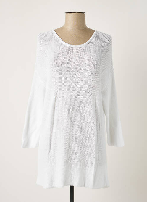 Pulover tunică alb POLES femeie