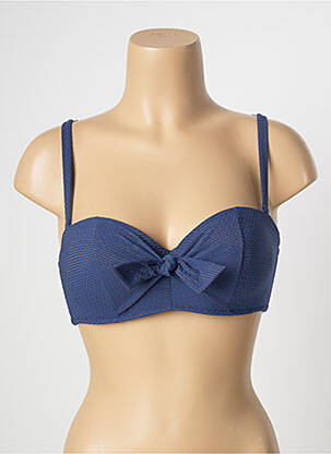 Sutien de costum de baie bretele elastice reglabile top sutien push-up albastru SIMONE PERELE femeie
