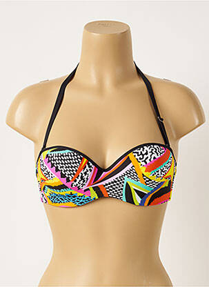 Sutien de costum de baie bretele elastice detașabile top sutien modelat negru ANTIGEL femeie