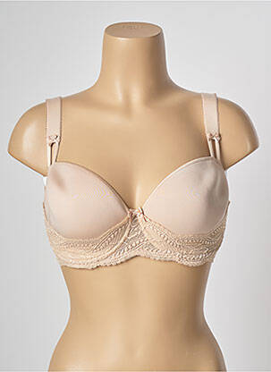 Sutien efect material satinat top sutien modelat bej SIMONE PERELE femeie