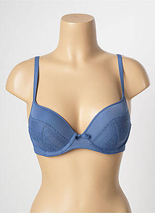 Sutien efect material satinat top sutien push-up albastru PASSIONATA femeie