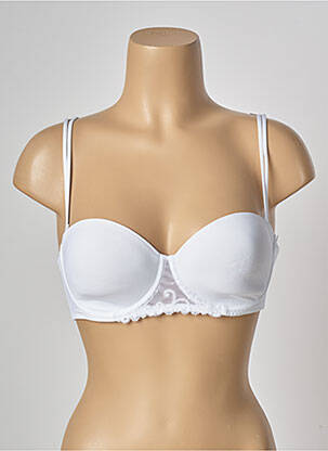 Sutien efect material satinat sutien balconet cu decolteu înalt alb SIMONE PERELE femeie
