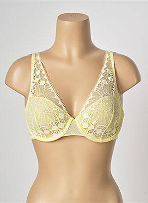 Sutien efect material satinat top sutien modelat galben CHANTELLE femeie