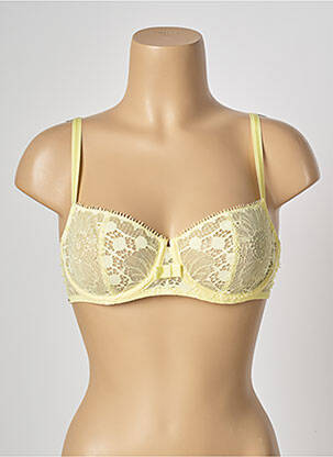 Sutien efect material satinat sutien balconet cu decolteu înalt galben CHANTELLE femeie