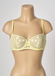 Sutien efect material satinat sutien balconet cu decolteu înalt galben CHANTELLE femeie
