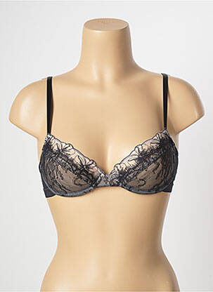 Sutien efect material satinat sutien cupe întregi cu decolteu înalt negru PASSIONATA femeie