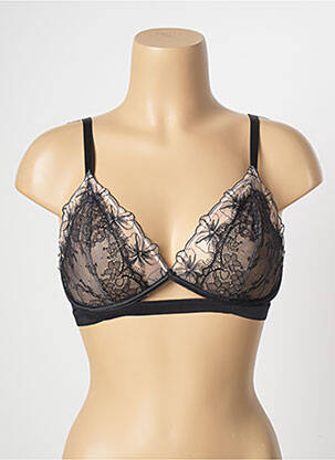 Sutien efect material satinat sutien cupe întregi cu decolteu înalt negru PASSIONATA femeie