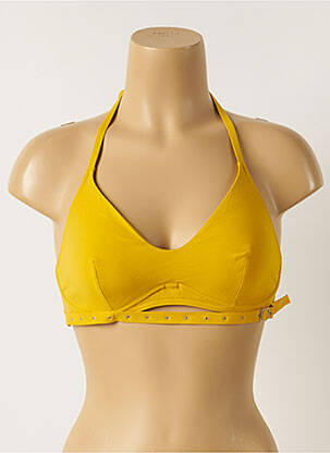 Sutien de costum de baie elasticitate top triunghiuri galben MAISON LEJABY femeie