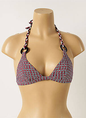 Sutien de costum de baie elasticitate top triunghiuri roșu MAISON LEJABY femeie