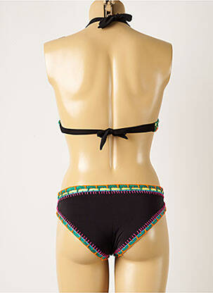 Costum de baie dintr-o singură piesă elasticitate sutien cupe întregi cu decolteu înalt negru WOW BIKINI femeie