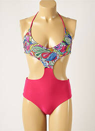 Costum de baie dintr-o singură piesă sutien cupe întregi cu decolteu înalt sutien cupe întregi cu decolteu înalt roz WOW BIKINI femme