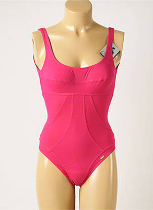 Costum de baie dintr-o singură piesă elasticitate sutien cupe întregi cu decolteu înalt roz LIVIA femeie